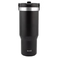 thumbnail image 1 of Termo Doble Pared de Acero Inoxidable con Asa y Popote, Negro, 900 ml, 1 of 4