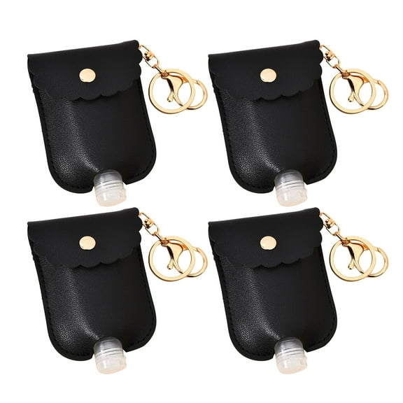 Clearance!FNGZ Split Bottles Hand Sanitizer Holder Keychain Bottle Container with Cover for Outdoor Storage Black