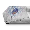 thumbnail image 3 of Ethnic Soft Flannel Fleece Throw Blanket, Yin Yang Mandala Hippie Design with Floral Swirl Frame Image, Cozy Plush for Indoor and Outdoor Use, 60" x 80", Purple and Pale Blue, by Ambesonne, 3 of 6