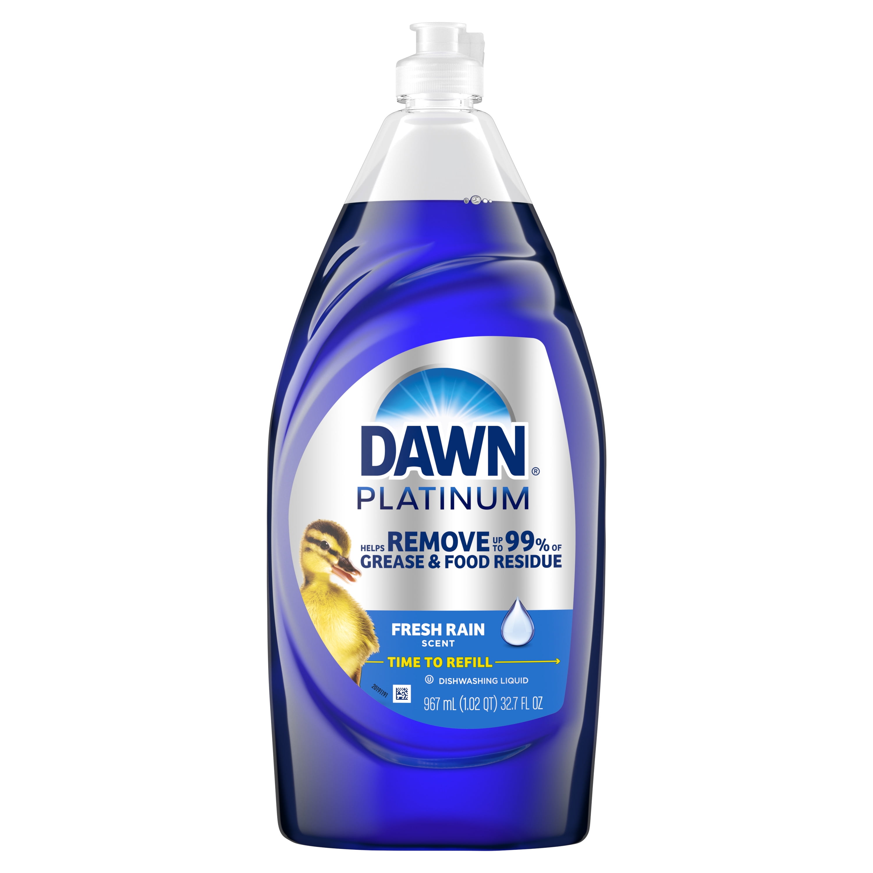 Dawn Platinum Dish Soap Liquid, Dishwashing Liquid, Grease Removal, Fresh Rain, 32.7oz