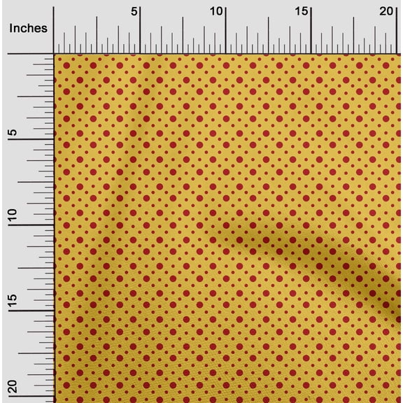 oneOone Viscose Chiffon Yellow Fabric Dots Dress Material Fabric Print Fabric By The Yard 42 Inch Wide