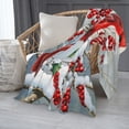 thumbnail image 2 of PHELIKA Snow Red Cardinal Winter Birds 04 All Season Soft Throw Blanket Lightweight Flannel Fleece Blankets 50"x40", 2 of 8