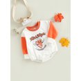 thumbnail image 3 of Qmyliery Baby Girls Boys Halloween Romper Infant Cartoon Cake Letter Print Round Neck Long Sleeve Jumpsuits Bodysuits, 3 of 7
