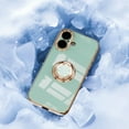 thumbnail image 5 of for iPhone 16 Case with Ring Holder, iPhone 16 Cover, Kickstand Magnetic Plating Frame TPU Shockproof Anti-Scratch Slim Girls Women Men Case Cover for iPhone 16, Mint, 5 of 5