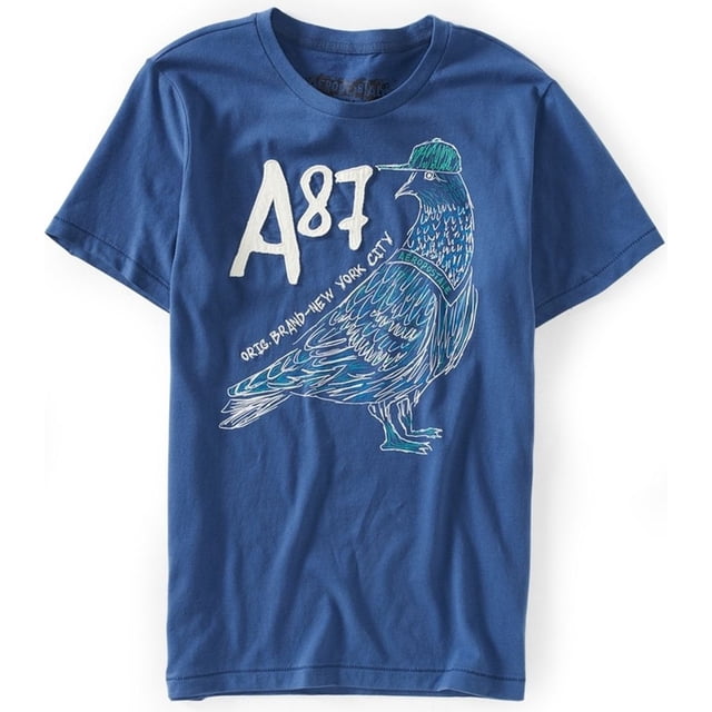 Camiseta gráfica Aeropostale A87 para hombre, azul, mediana Aeropostale Camiseta gráfica
