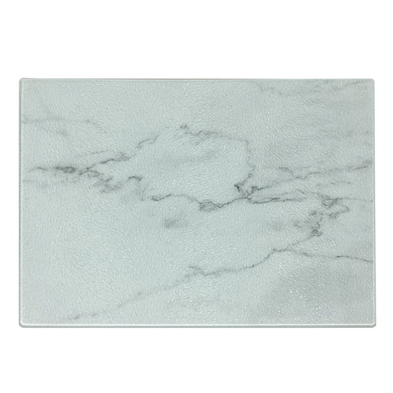 Marble Print Cutting Board, Mineral Nature Surface Motif Organic Rock Formation Models Industrial, Decorative Tempered Glass Cutting and Serving Board, Small Size, Grey Dust, by Ambesonne