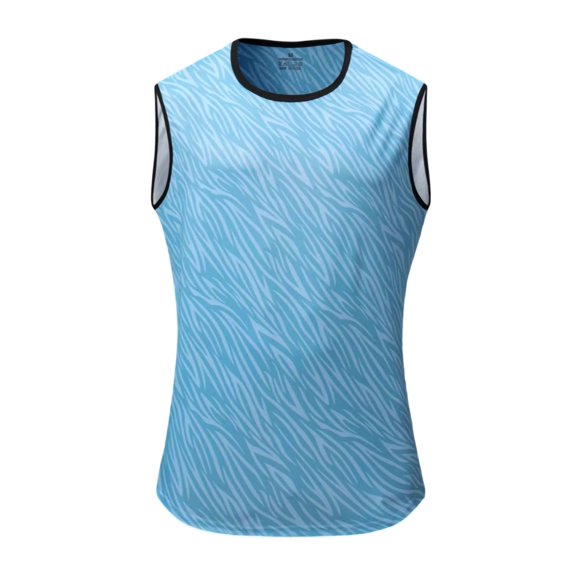 FRSASU Men's Crew Neck Sleeveless Tank Top Vest Camo Print Lightweight Athletic Casual Travel Workout Tee Sky Blue-A