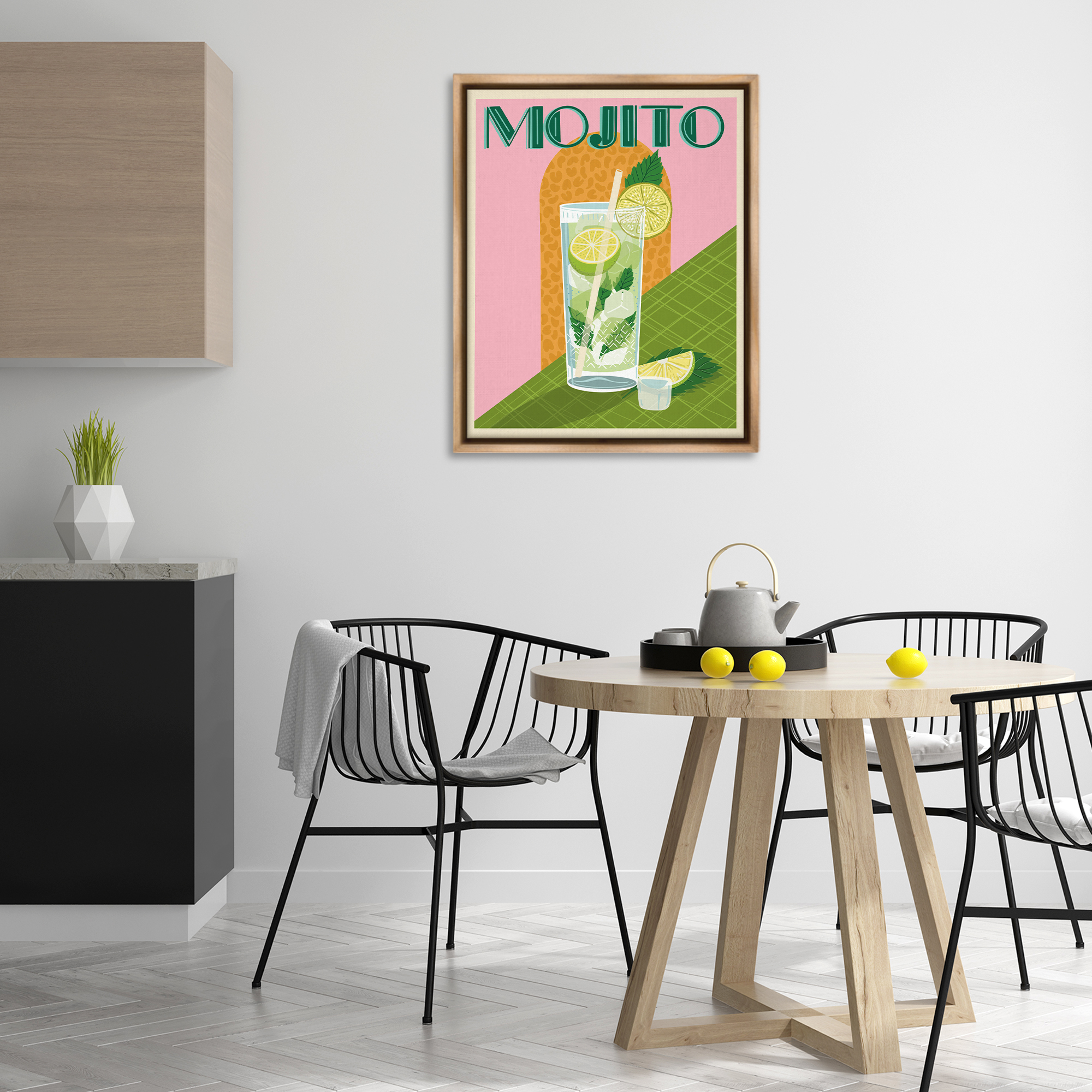 Stupell Industries Classic Retro Mojito Food & Beverage Painting Brown Floater Framed Canvas Art Print Wall Art, 25 x 31