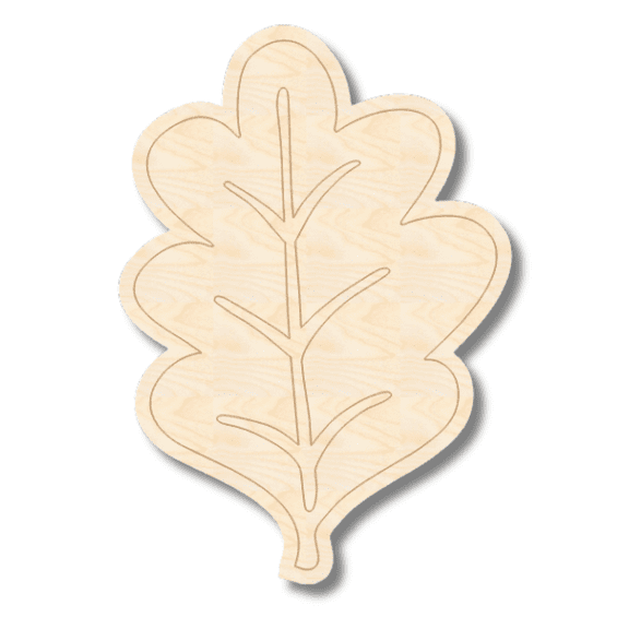 Unfinished Wood Etched Fall Leaf Shape | Paint By Line Crafts 7" / 1/4"