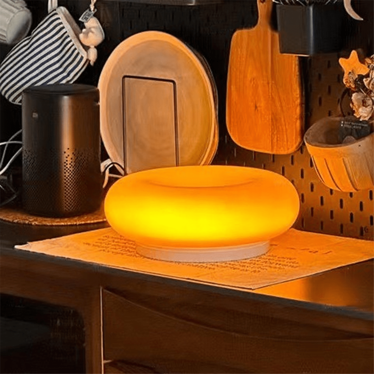 Orange Donut Lamp, Mid Century Modern Bedside Novel Art Deco Beautiful Table and Wall Decoration Lamp