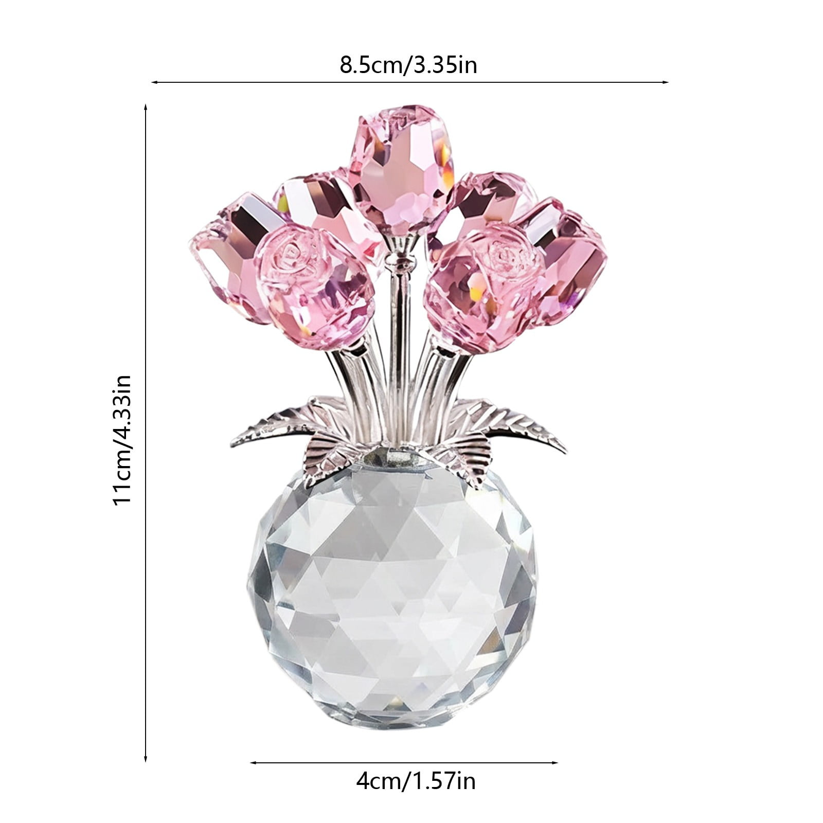 Pink Glass Rose Bouquet Decorative Piece For Home Office And Special Occasion Creates Warm And Festive Feeling In Any Space