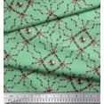 thumbnail image 2 of Soimoi Green Cotton Poplin Fabric Floral Wreath Geometric Printed Fabric 1 Yard 42 Inch Wide, 2 of 3