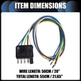 thumbnail image 5 of Unique Bargains 1 Set Car 5 Way Flat Trailer Wiring Harness Plug W/ 20 Inch Wire Trailer End Durable 5 Pin Male Connector Trailer Light Black, 5 of 7