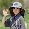 thumbnail image 6 of Cowsor Kids Summer Sun Hat with Solar Fan Large Brim Shawl Fisherman Hat UV Protection Outdoor Sun Protection Cap, 6 of 6