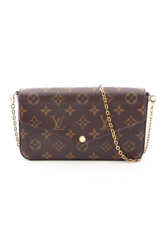 Pre-Owned Louis Vuitton Pochette Felicie Monogram Fuchsia Shoulder Bag/Handbag, Coated Canvas...