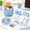 Blue, variant on Black Office Supplies With Pencil Holder Desk Accessories 11pcs