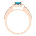 thumbnail image 4 of Solitaire with Accents Engagement Ring for Women - 1.92ct Simulated Turquoise in 18K Rose Gold Promise Ring, 4 of 6