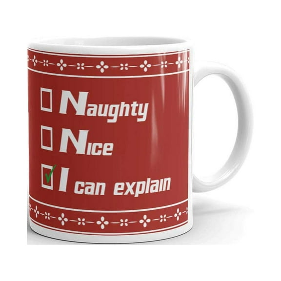 Naughty Nice I Can Explain Funny Coffee Tea Ceramic Mug Office Work Cup Gift 11 Oz