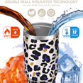 thumbnail image 3 of Leopard Print 30oz Handheld Travel Tumbler with Handle – Double Wall Stainless Steel Insulated Cup, Flip Straw Lid, Leak-Proof & BPA-Free for Hot and Cold Drinks – Durable Coffee & Juice Mug Black, 3 of 6