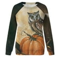 thumbnail image 4 of Tops casuales de cuello redondo de manga larga con estampado de Halloween para mujer Fridja czfsfas2719, 4 of 5