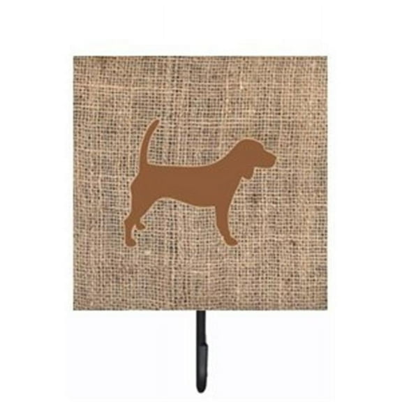Beagle Burlap and Brown Leash Or Key Holder