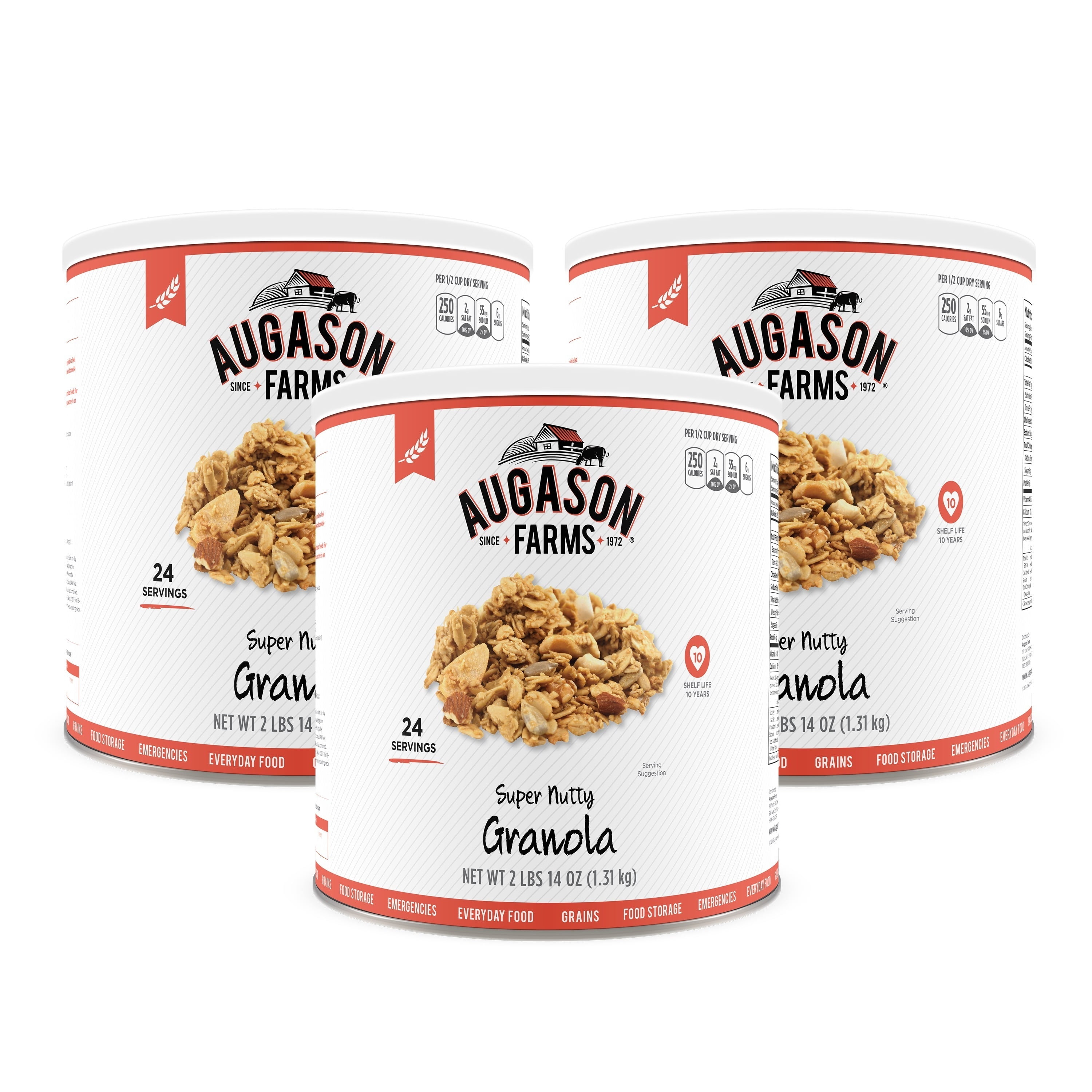 Augason Farms Oats & Honey Granola, Survival Food and Everyday Snacking, 2 lb 3 oz Can