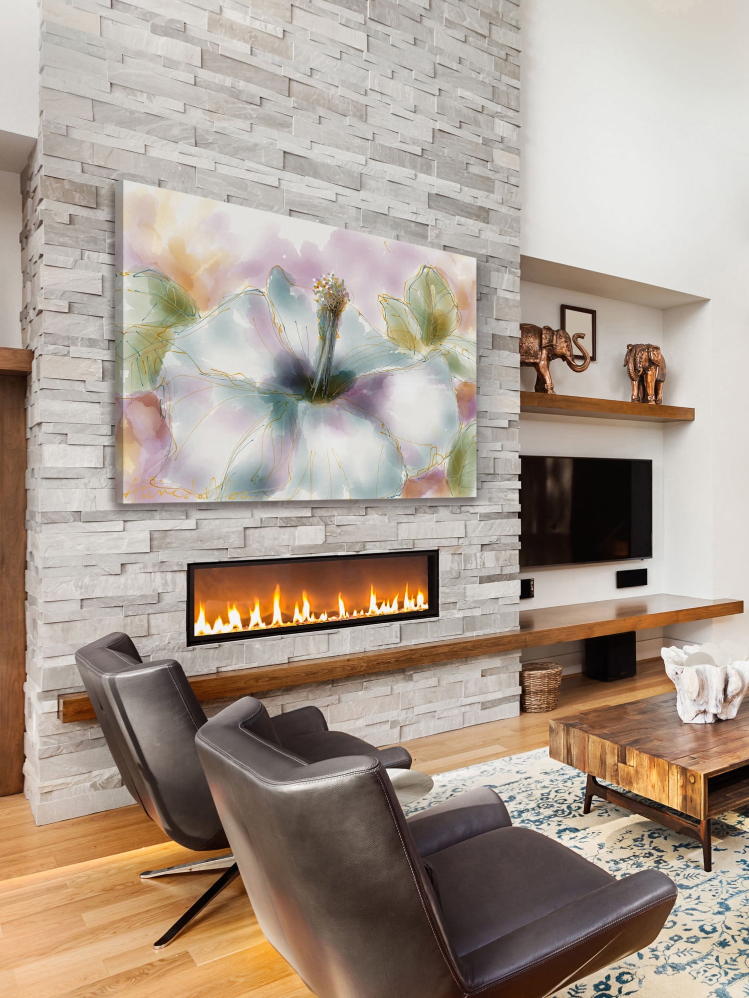 Marmont Hill "Pastel Hibiscus" by Arthur Pina Painting Print on Wrapped Canvas