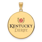 Kentucky Derby Sterling Silver Gold Plated Icon XL Enamel Disc Pendant