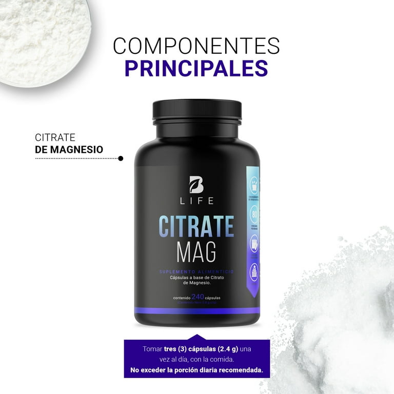 Citrato De Magnesio De 240 Cápsulas. B Life BLIFE Cápsulas
