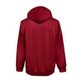 thumbnail image 3 of XAOFW Men'S Sweatshirts Hood Quarter Zip Lattice Texture Patchwork Weave Athletic Front Pocket Streetwear Long Sleeve Cozy Relaxed Fit Holiday Vacation Pullover, 3 of 3