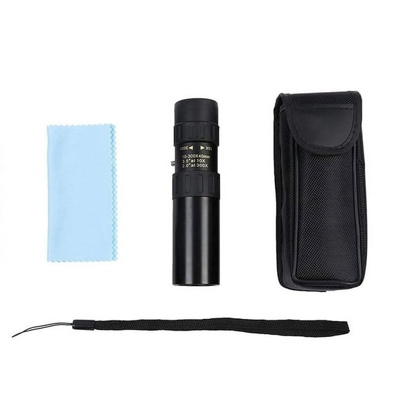 Metal 10-300X40 Zoom HD Single-Tube Telescope Long Range Portable Professional Telescope Monocular for Outdoors Hunting