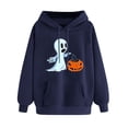 thumbnail image 4 of Pxxlle Hoodies for Women Cute Graphic Sweatshirts with Hood Plus Size Long Sleeve Holiday Pullover Tops with Pockets Navy XL, 4 of 6