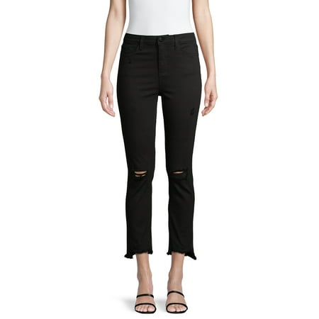 Vervet Women’s High-Rise Raw Step Hem Slim Crop Jeans