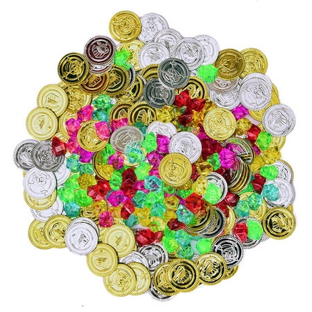 Pirate Theme Gold Coins and Gems – 144 PCs