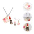 thumbnail image 4 of 1 juego de collar y pendientes para dama, elegantes accesorios de joyería con forma de cosméticos., 4 of 7
