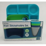 Your Zone Plastic PP 24PC Dinnerware Blue Set - Assorted Color