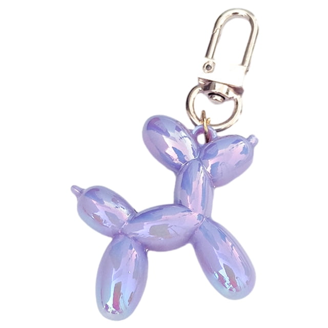 Llavero Con Forma Perro Con Globo Llavero Kawaii para Mujeres Y Niñas (azul Morado Oscuro)
