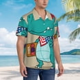 thumbnail image 3 of Honeii Cool Dino Playing Skateboard Print Men’s Hawaiian Shirt,Classic Button-Down Short Sleeve Shirt, for Beach, Vacation, and Outdoor Activities,Large, 3 of 7