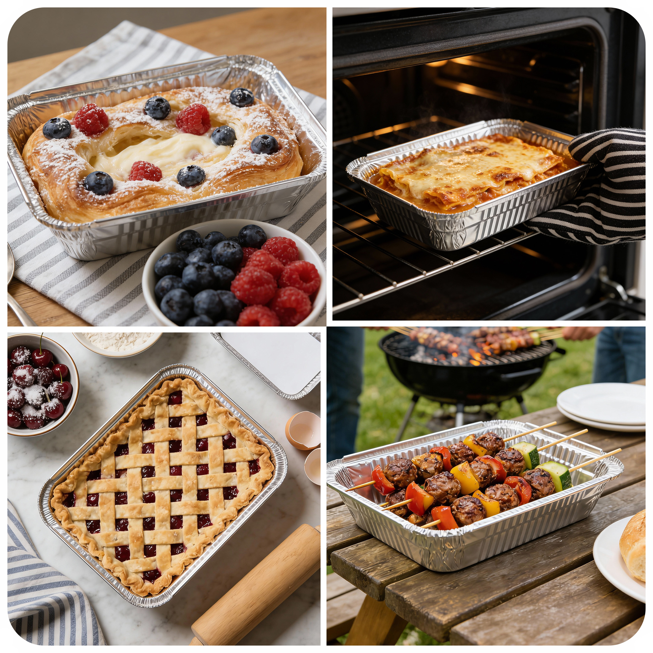 cisilov 50 Pack Aluminum Pans with Lids, 8.6''x6.3'' Disposable Tin Foil Baking Pans for Meal Prep, Oven-Safe Freezer & Takeout Containers
