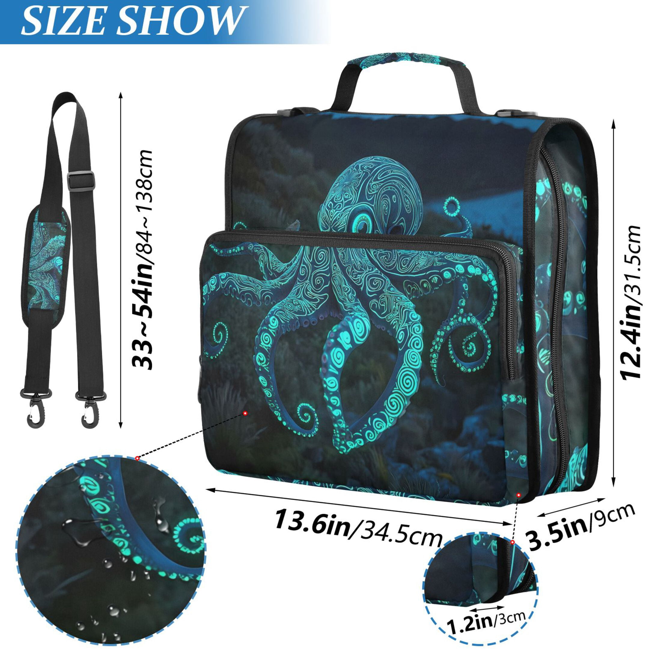 ALAZA Zipper Binder Bag Octopus Texture 3 Ring File Folder Binder Organizer Bag