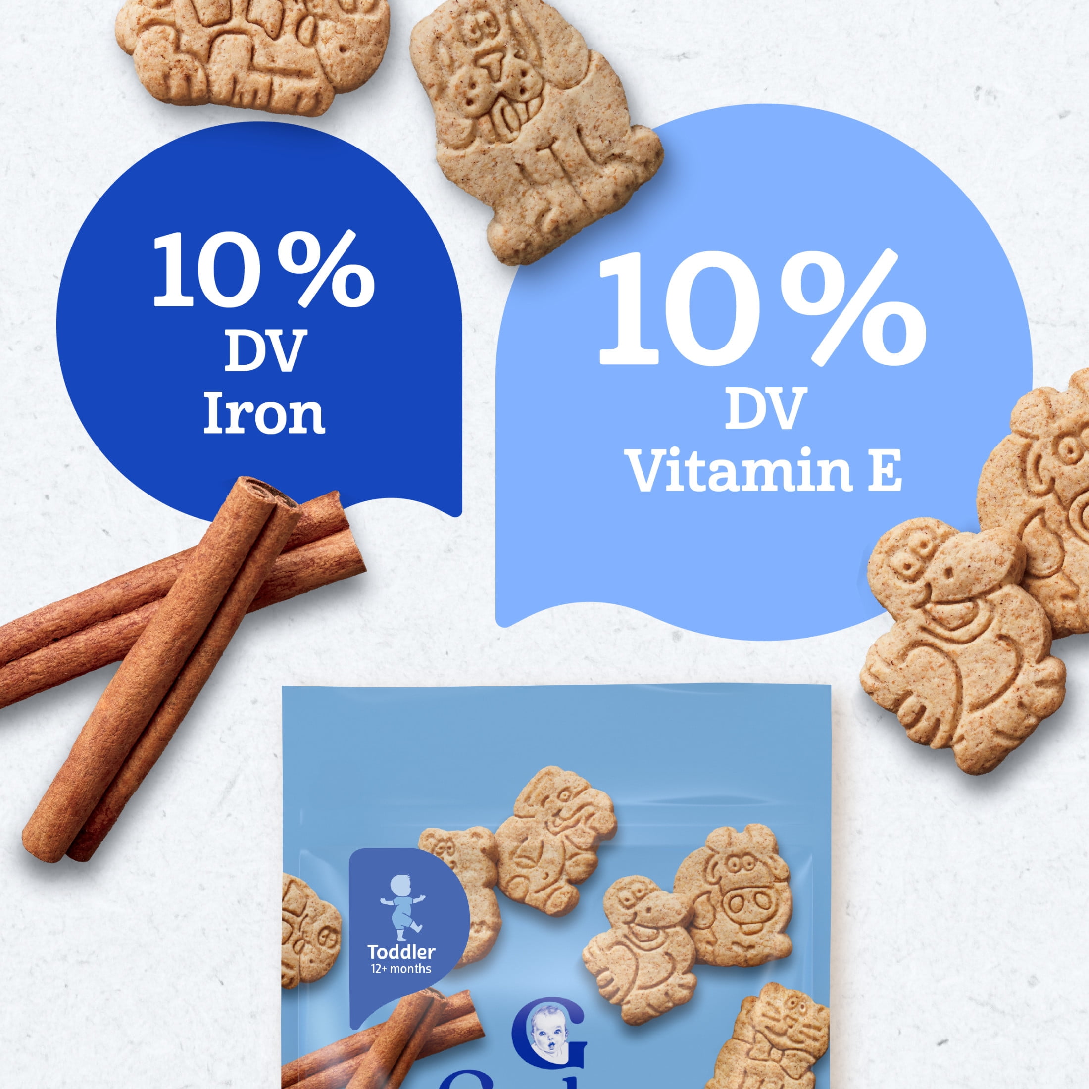 (6 pack) Gerber Toddler Snacks for Baby, Cinnamon Graham Animal Crackers, 6 oz Bag