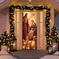 thumbnail image 4 of BGZLEU Christmas Door Cover Decoration, Santa Claus Door Cover Xmas Door Hanging Banner Christmas Eve Background for Home Front Door Holiday New Year Decoration (The Holy Mother's Guan Hui), 4 of 9