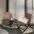 thumbnail image 6 of Grand Patio 3 Piece Folding Wicker Patio Set Faux Leather Balcony Furniture Table and Chairs for Patio Garden Deck, Natural Brown, 6 of 9