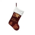thumbnail image 2 of Back to School Essentials Holiday Decor Nostalgic Tree Christmas Stockings Large Plush Faux Xmas Stocking with Golden Snowflake for Family Holiday Xmas Personalized Decorations Clearance, 2 of 7