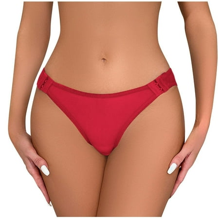 Odeerbi Women s Lace Thongs Seamless Underwear Breathable Soft Stretch Brief Panties Sexy Breastplate Triangular Lace Strapcross Underwear Red
