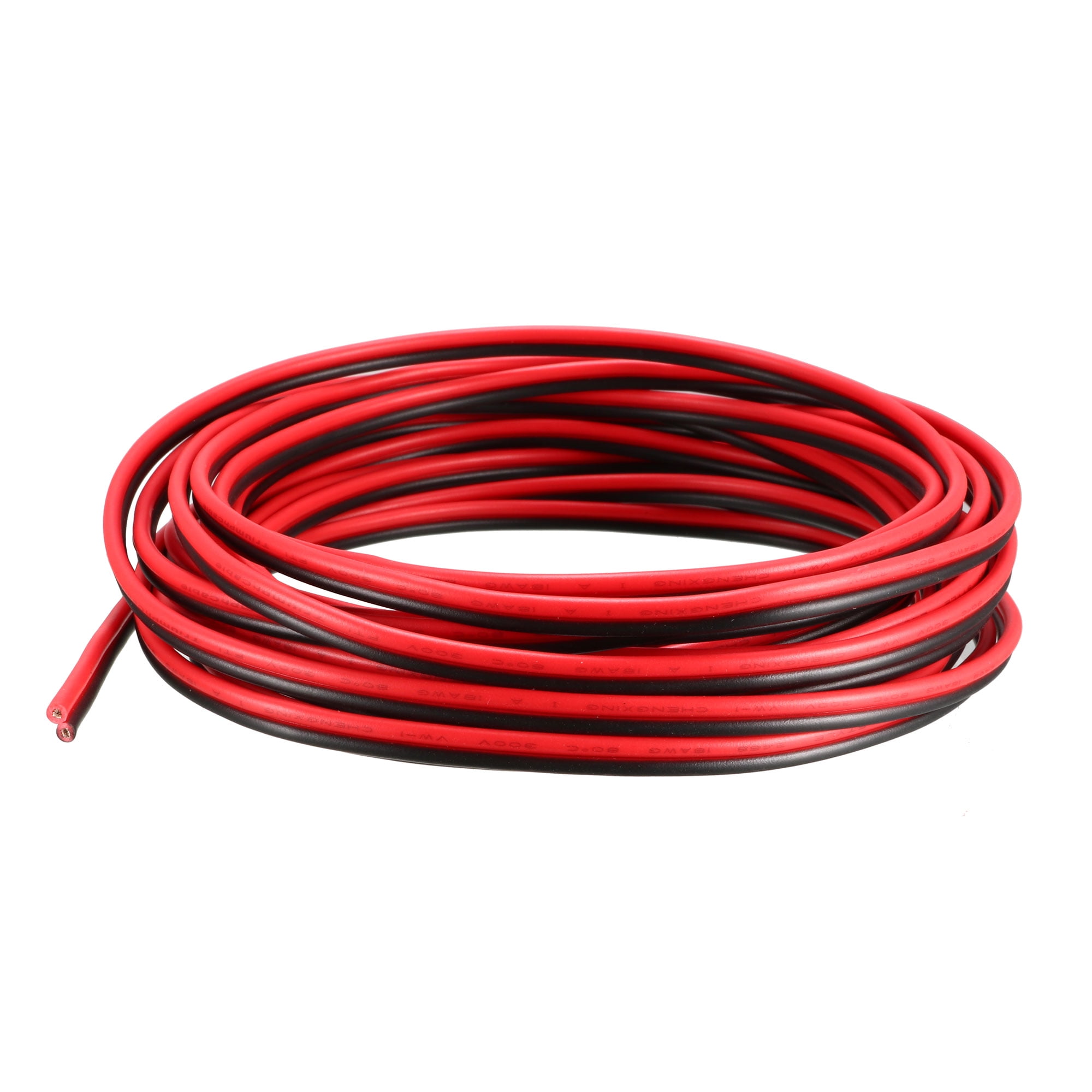 Red Black Wire 2core Extension Cable Cord 18 AWG Parallel Wire Tin