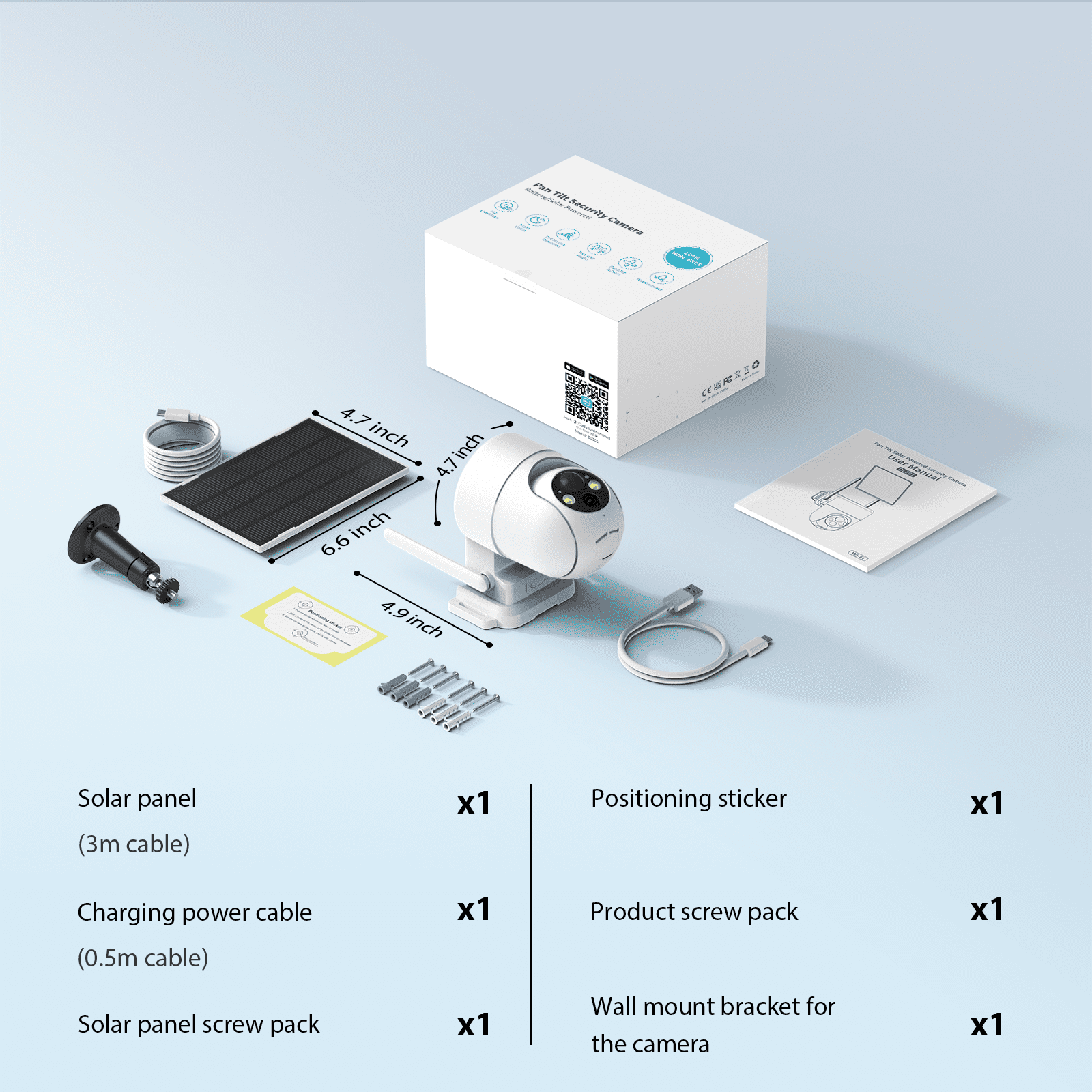Liwan Solar Security Camera Wireless Outdoor, 2K WiFi Camera with 360° Coverage, Color Night Vision, Motion Alerts, Two-Way Audio & IP65 Weatherproof
