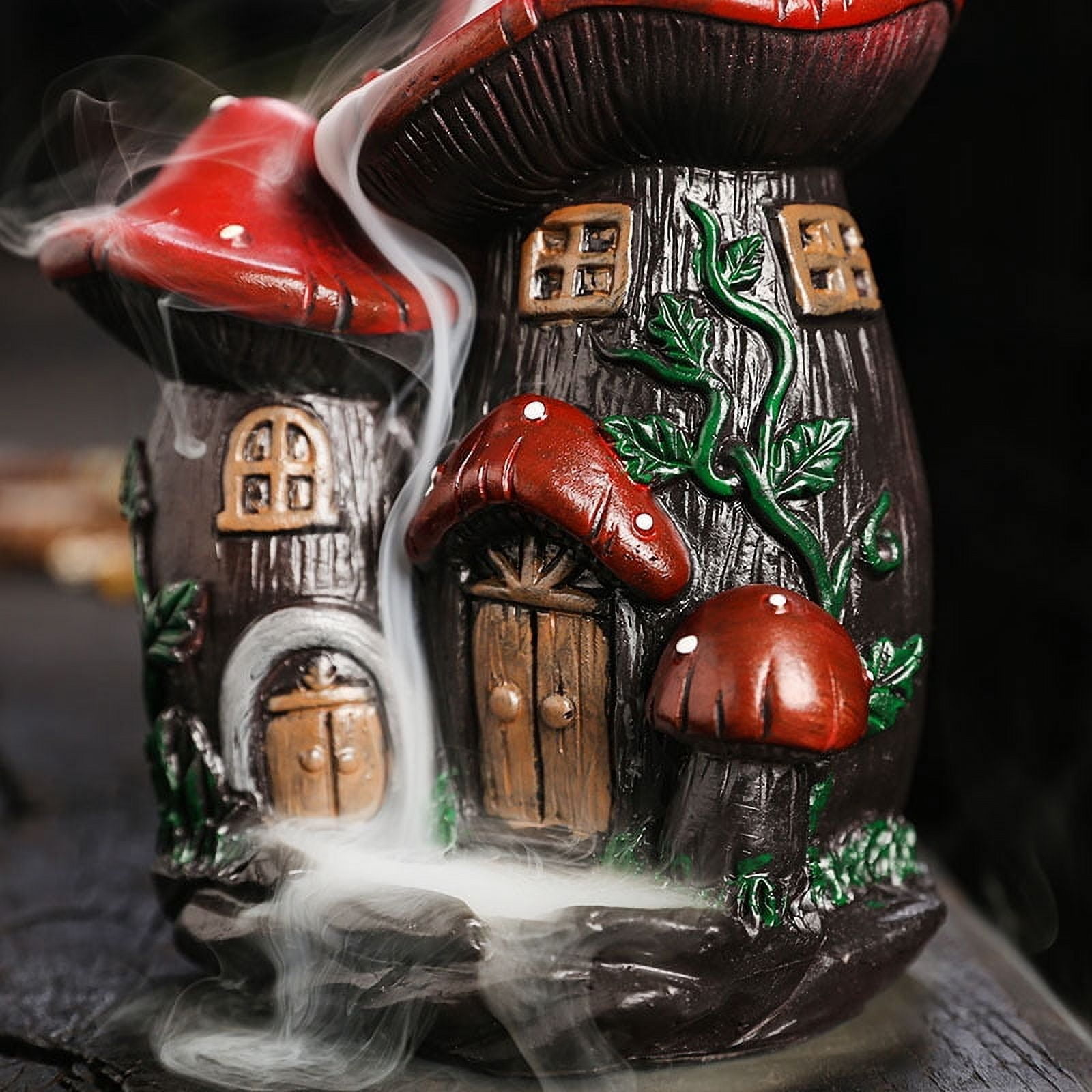 Mushroom Incense Holder, Resin Reflow Incense Burner, Mushroom Incense Stick Holder Waterfall, Aromatherapy Decorative Object, Suitable for Room Decoration