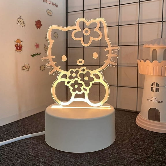 3D Cartoon Character Night Light, LED Desk Lamp 3 Color Change Room Decor Night Lamp, Kawaii Acrylic Sleep Night Light Gifts for Women Teens Boys Girls