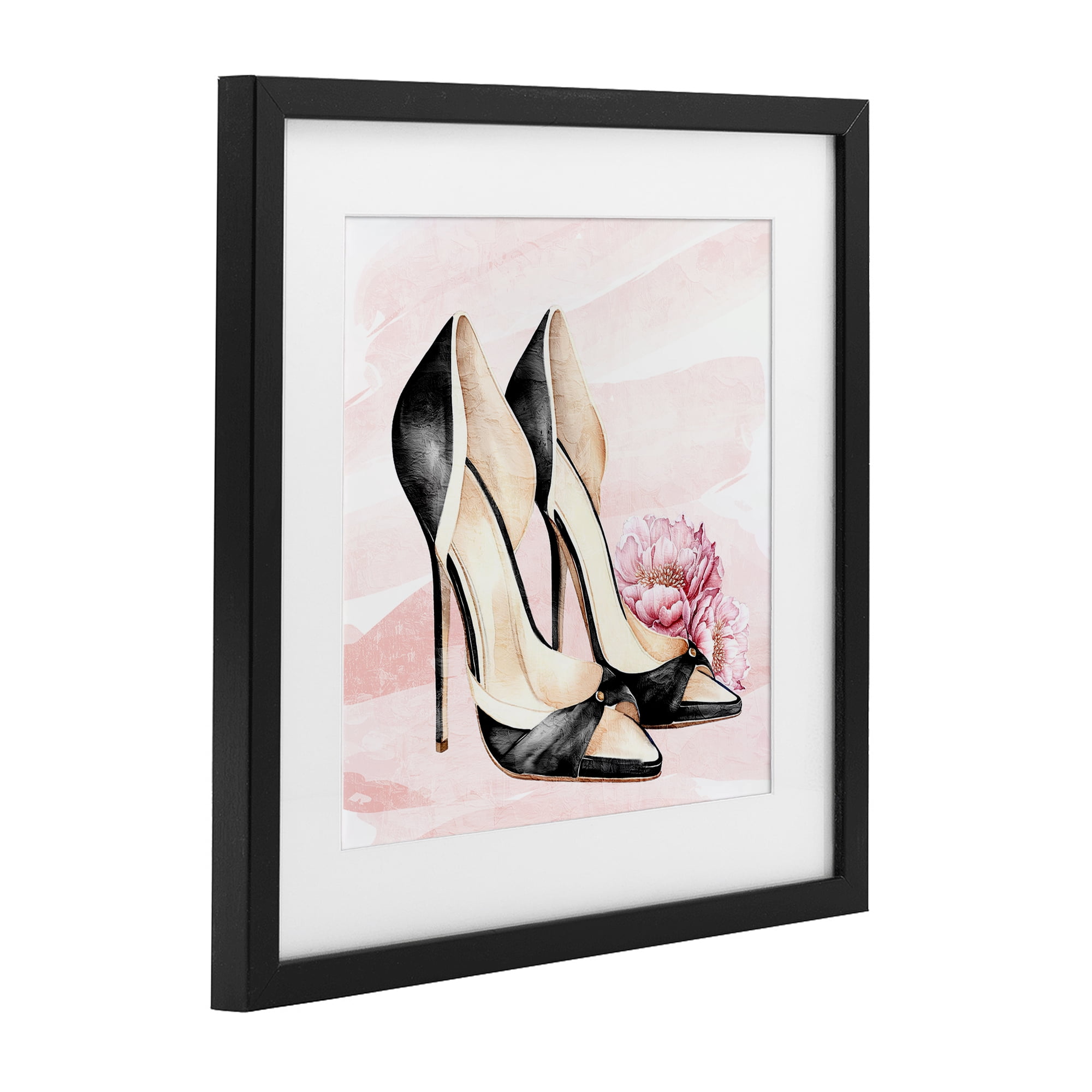 Stupell Industries Glam Time Heels Black Framed Print Under Glass, design by Kim Allen